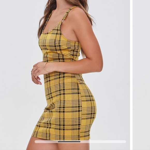 NWT Forever 21 Red Plaid Bodycon Women's Dress Size Medium - Picture 8 of 8